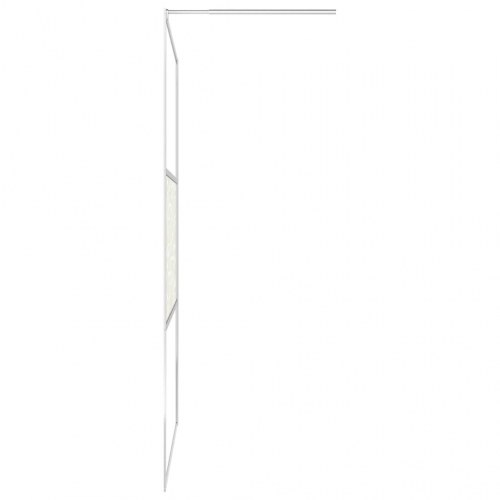 Brusevæg med hylde 90x195 cm sikkerhedsglas og aluminium krom