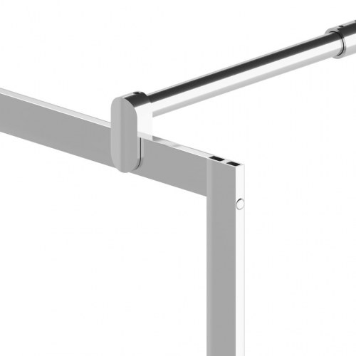 Brusevæg med hylde 90x195 cm sikkerhedsglas og aluminium krom