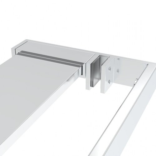 Brusevæg med hylde 90x195 cm sikkerhedsglas og aluminium krom