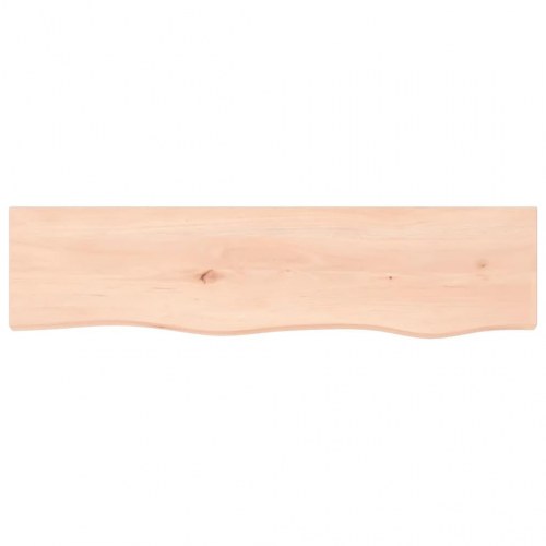 Væghylde 80×20×4 cm - ubehandlet massivt egetræ med naturlig kant
