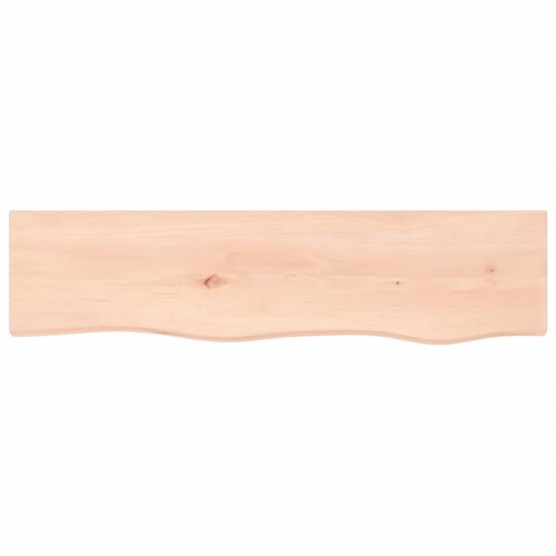 Væghylde 80×20×6 cm - ubehandlet massivt egetræ med naturlig kant