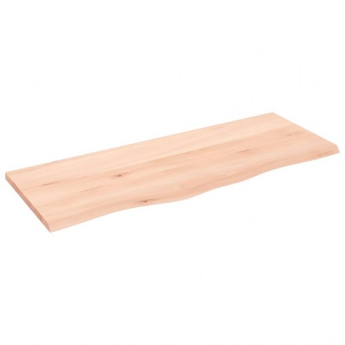 Væghylde 100×40×2 cm - ubehandlet massivt egetræ med naturlig kant