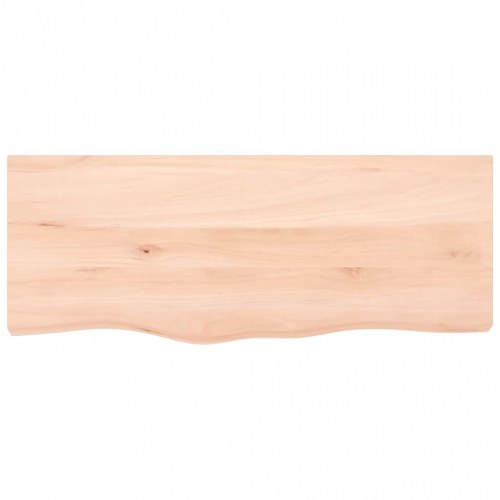 Væghylde 100×40×2 cm - ubehandlet massivt egetræ med naturlig kant