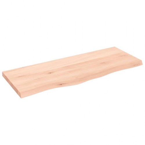 Væghylde 100×40×(2-4) cm i ubehandlet massivt egetræ - naturlig kant