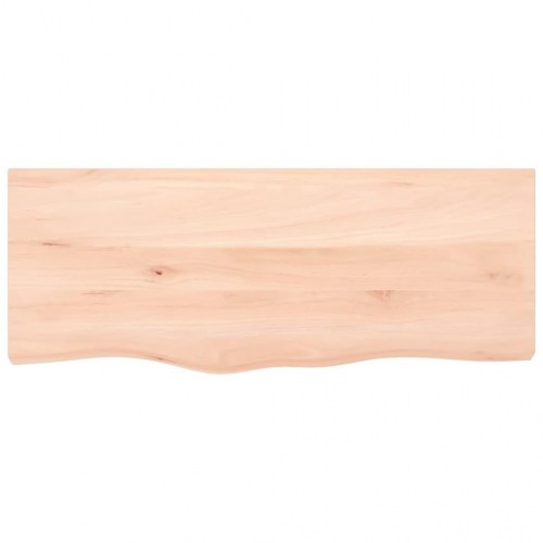 Væghylde 100×40×(2-4) cm i ubehandlet massivt egetræ - naturlig kant