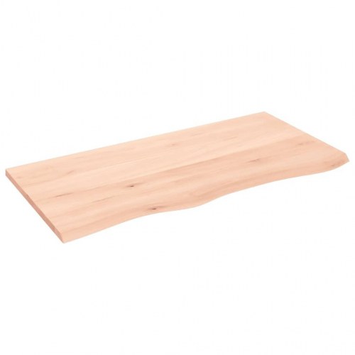 Væghylde 100×50×2 cm - ubehandlet massivt egetræ med naturlig kant
