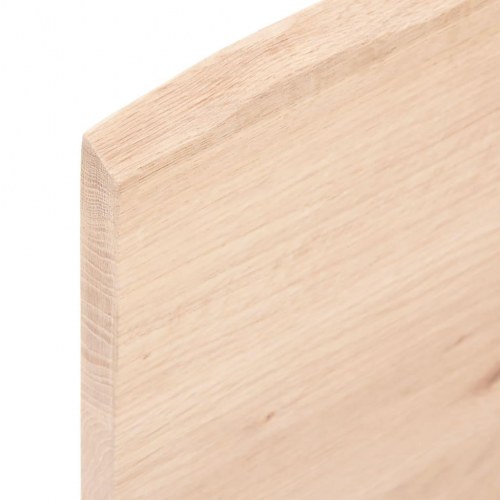 Væghylde 100×50×2 cm - ubehandlet massivt egetræ med naturlig kant