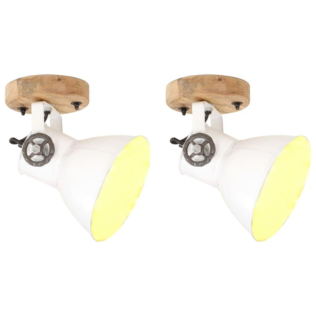 Industrielle væg-/loftlamper 2 stk. 20x25 cm E27 hvid