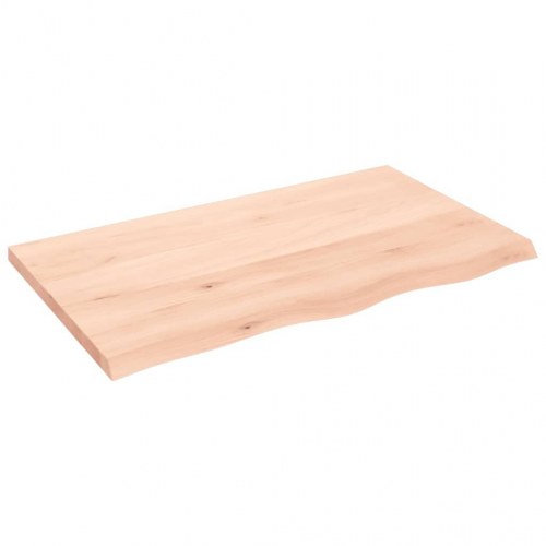 Væghylde 100×60×(2-4) cm i ubehandlet massivt egetræ - naturlig kant
