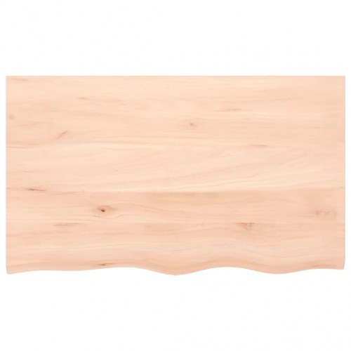 Væghylde 100×60×(2-4) cm i ubehandlet massivt egetræ - naturlig kant