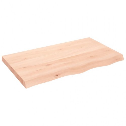 Væghylde 100×60×(2-6) cm - ubehandlet massivt egetræ med naturlig kant