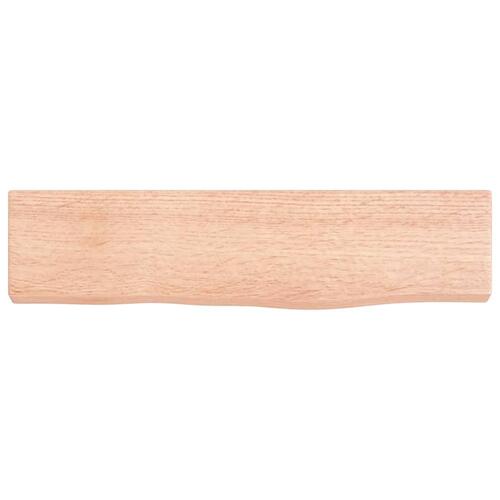 Væghylde 40x10x2 cm behandlet massivt egetræ lysebrun