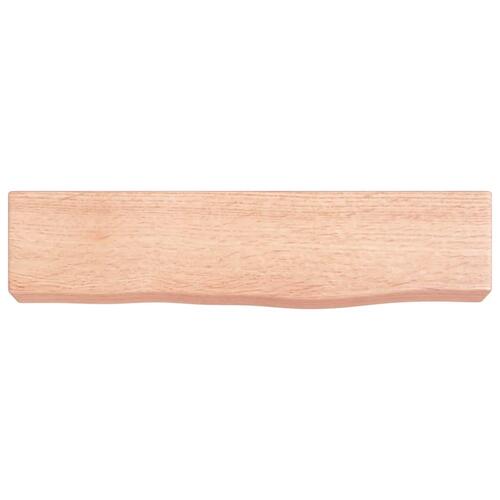 Væghylde 40x10x6 cm behandlet massivt egetræ lysebrun