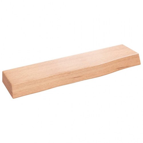 Væghylde 40×10×4 cm i behandlet massivt egetræ - lysebrun