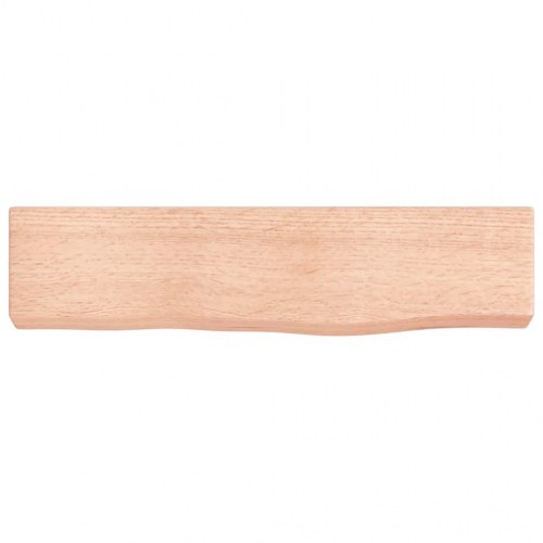 Væghylde 40×10×4 cm i behandlet massivt egetræ - lysebrun