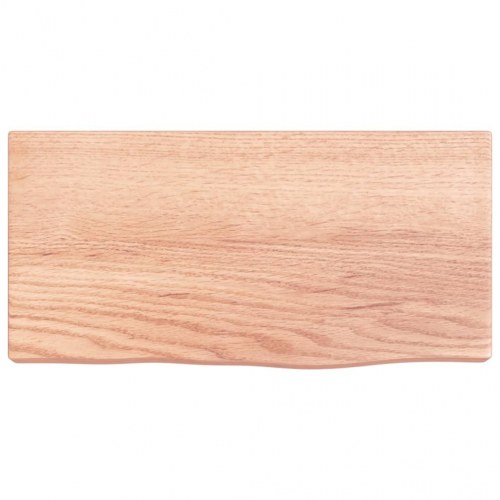 Væghylde 40×20×4 cm i behandlet massivt egetræ - lysebrun