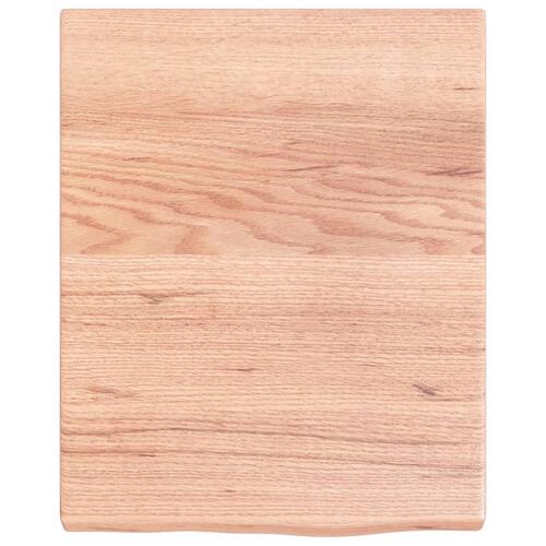 Væghylde 40x50x(2-4) cm behandlet massivt egetræ lysebrun