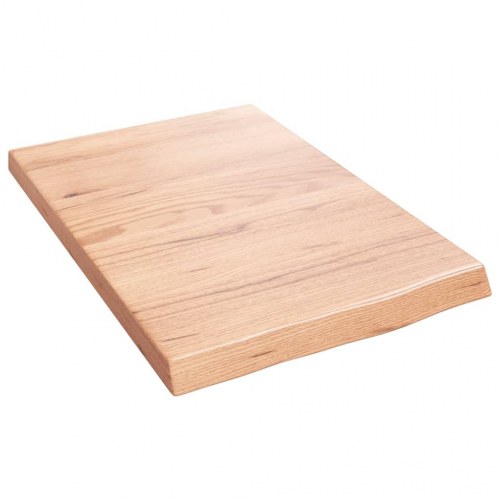 Væghylde 40×60×(2-4) cm i behandlet massivt egetræ - lysebrun