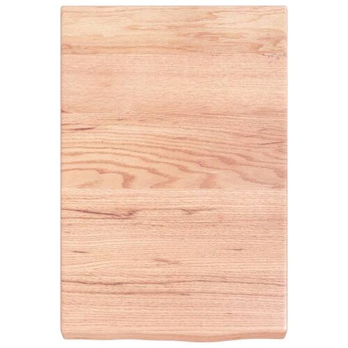 Væghylde 40x60x(2-6) cm behandlet massivt egetræ lysebrun