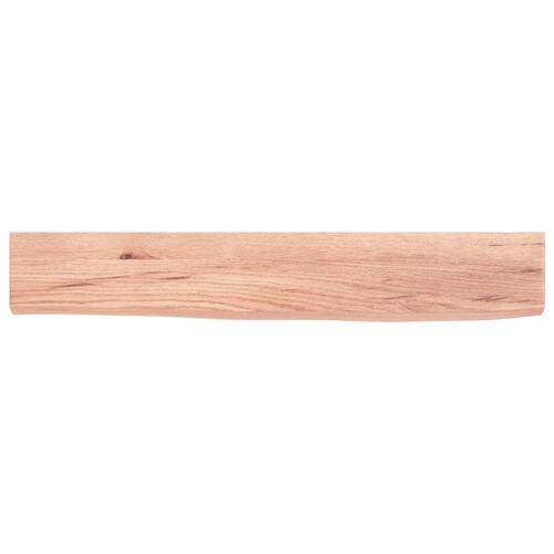 Væghylde 60x10x2 cm behandlet massivt egetræ lysebrun