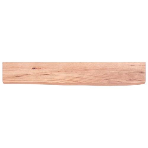 Væghylde 60x10x4 cm behandlet massivt egetræ lysebrun