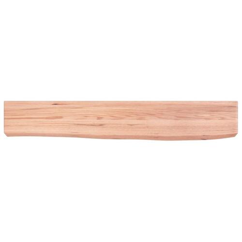 Væghylde 60x10x6 cm behandlet massivt egetræ lysebrun