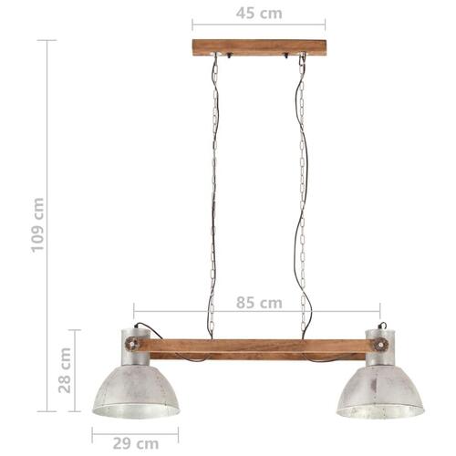 Industriel hængelampe 25 W 109 cm E27 sølvfarvet