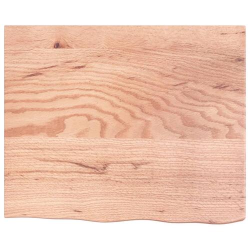 Væghylde 60x50x(2-6) cm behandlet massivt egetræ lysebrun