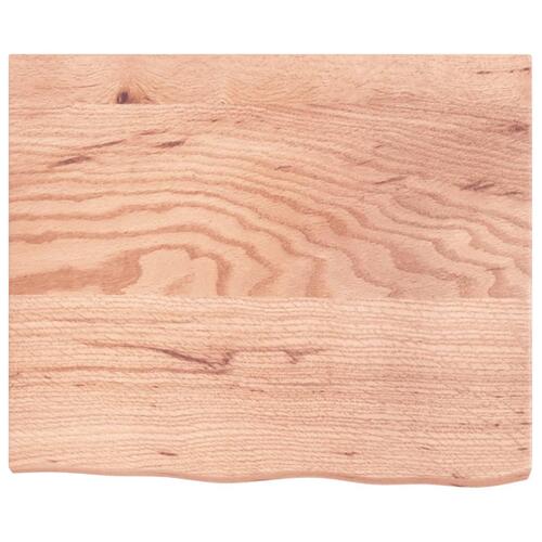 Væghylde 60x50x(2-4) cm behandlet massivt egetræ lysebrun