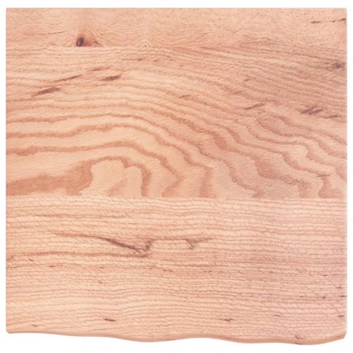 Væghylde 60×60×(2-4) cm i behandlet massivt egetræ - lysebrun