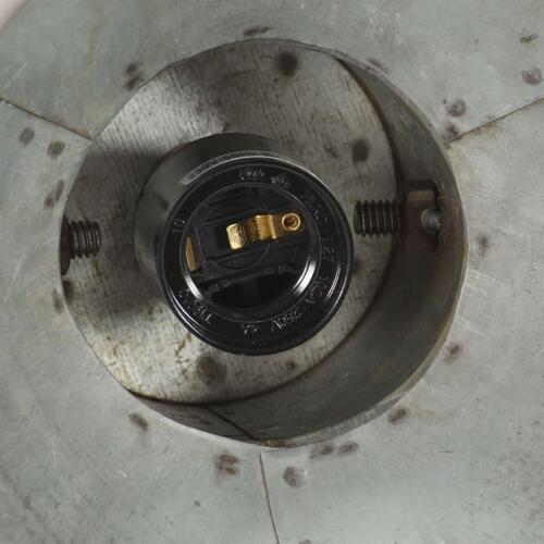 Industriel hængelampe 25 W rund 19 cm E27 sølvfarvet