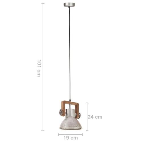 Industriel hængelampe 25 W rund 19 cm E27 sølvfarvet
