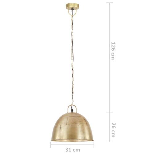 Industriel hængelampe 25 W rund 31 cm E27 messingfarvet