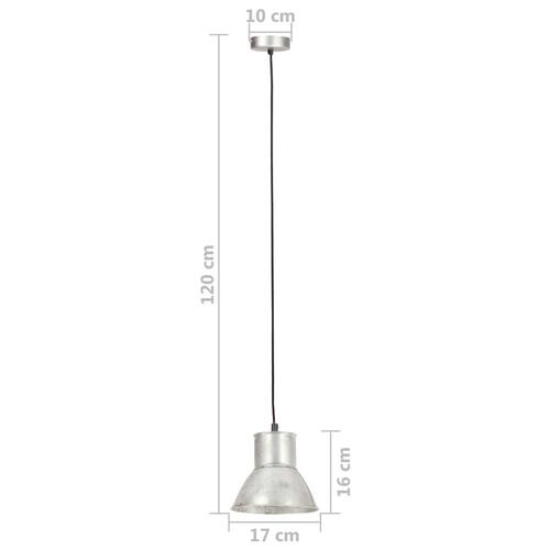 Hængelampe 25 W rund 17 cm E27 sølvfarvet