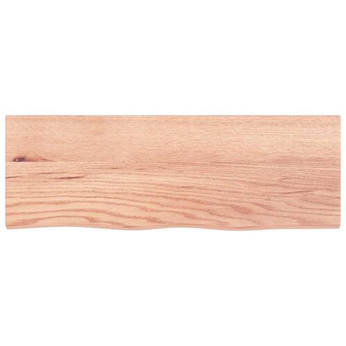 Væghylde 80x30x(2-4) cm behandlet massivt egetræ lysebrun