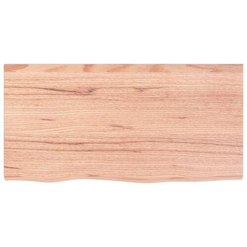 Væghylde 80x40x(2-6) cm behandlet massivt egetræ lysebrun