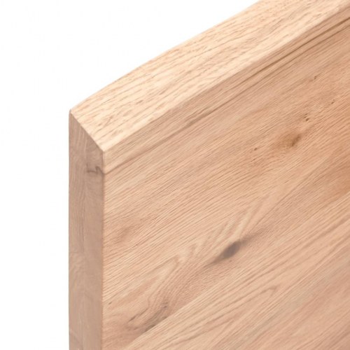 Væghylde i massivt egetræ 80×50×(2-4) cm - lysebrun, lakeret med naturlig kant
