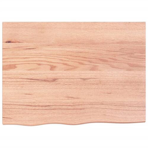 Væghylde 80x60x(2-4) cm behandlet massivt egetræ lysebrun
