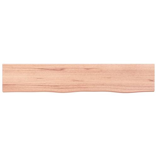 Væghylde 100x20x6 cm behandlet massivt egetræ lysebrun
