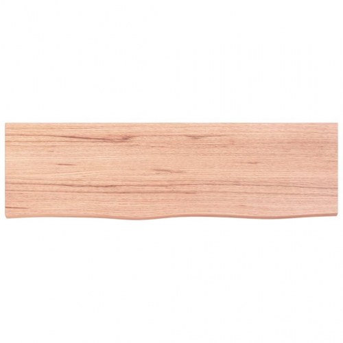Væghylde 100x30x(2-4) cm behandlet massivt egetræ lysebrun