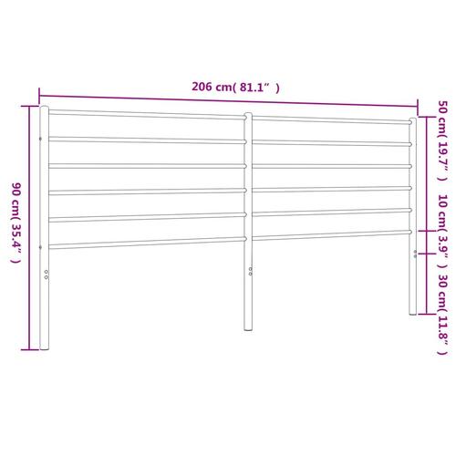 Sengegavl 200 cm metal sort