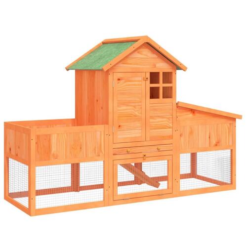 Kaninbur 170x63x113 cm massivt fyrretræ brun
