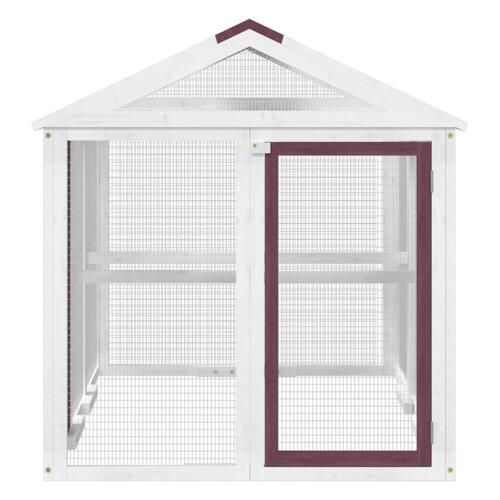 Løbegård 141x94x104 cm massivt fyrretræ mokkafarvet