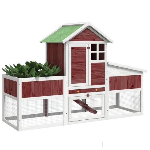 Kaninbur 170x63x113 cm massivt fyrretræ mokkafarvet