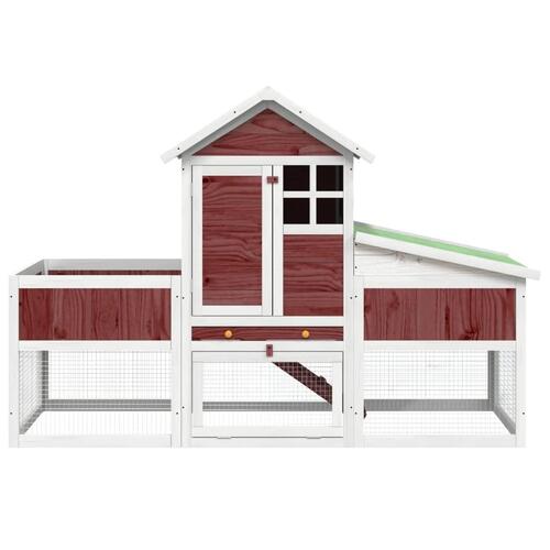 Kaninbur 170x63x113 cm massivt fyrretræ mokkafarvet
