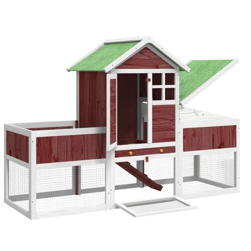 Kaninbur 170x63x113 cm massivt fyrretræ mokkafarvet