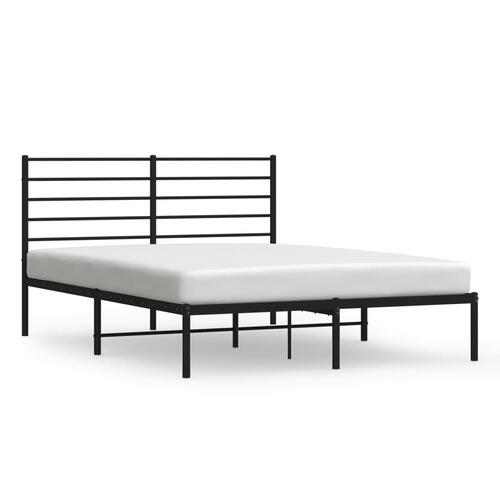 Sengeramme med sengegavl 140x200 cm metal sort