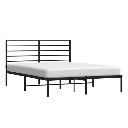 Sengeramme med sengegavl 140x200 cm metal sort