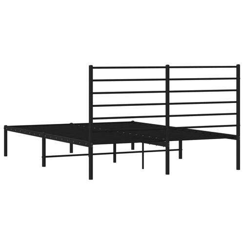Sengeramme med sengegavl 140x200 cm metal sort