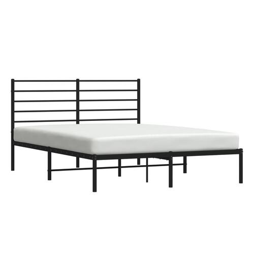 Sengeramme med sengegavl 160x200 cm metal sort